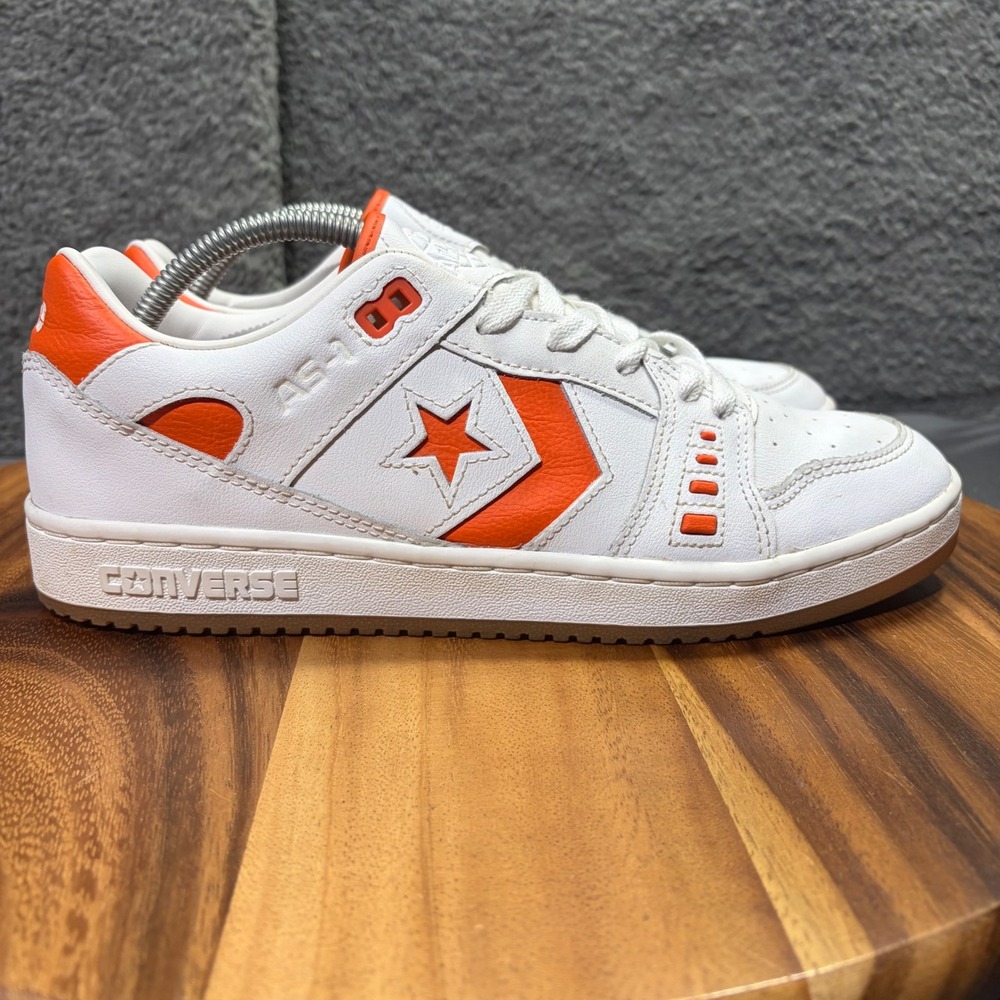 Converse AS-1 Pro White Orange Leather Skate Sneakers A08130C Womens 11 Mens 9.5